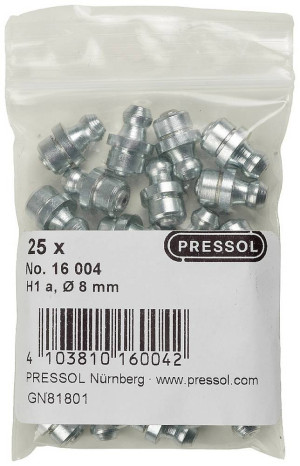 Pressol Kegelschmiernippel H1 A-gerade,  8 mm-V 25St.