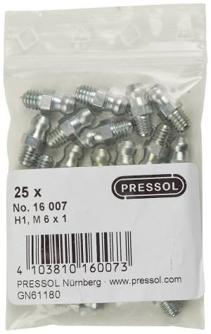 Pressol Kegelschmiernippel H1-gerade, M 6 x 1-VZ 25St.