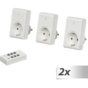 2x1 REV Funk-Steckdosen-Set wei 3+1