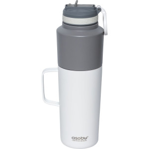 Asobu Twin Pack Bottle with Mug Weiss, 0.9 L + 0.6 L