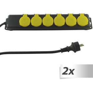 2x1 REV Steckdosenleiste IP44 6-fach 1,4m