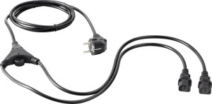 Sygonix SY-5178378 Kaltgerte Y-Kabel Schwarz 2m