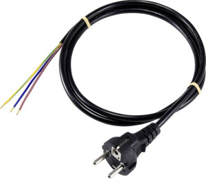 Sygonix SY-5178372 Strom Anschlusskabel Schwarz 5m