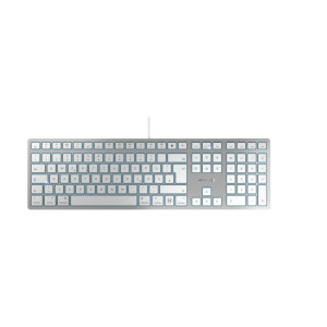 CHERRY KC 6000C FOR MAC Kabelgebunden Tastatur Deutsch, QWERTZ Silber,