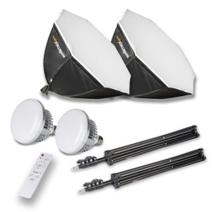 Walimex pro LED 60W Octagon 65cm   Bi color Kit 2