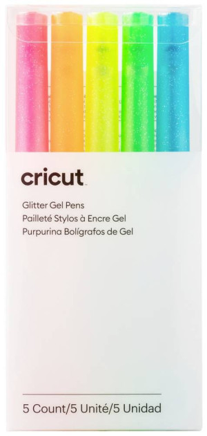 Cricut Glitzer Gel 0,8mm, 5er Stiftset Neon