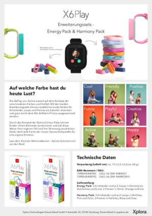 Xplora X6 Play Kids Ersatzarmband Hellblau, Pink, Grn