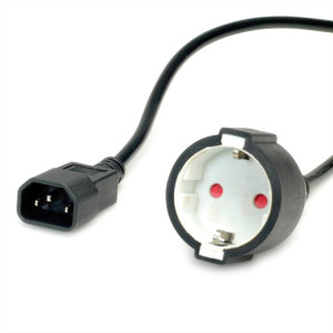 Value 19.99.1117 Kaltgerte Adapterkabel Schwarz 0.30m