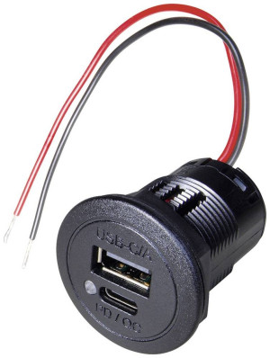 ProCar Power USB-C/A Doppelsteckdose PD/QC 12 V, 24V