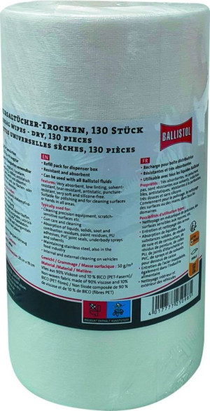 Ballistol Rolle mit 130 trockenen Tchern 25098 1St.