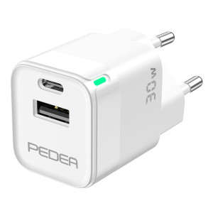 PEDEA 60040106 Mini Schnelladegert Dual 30W GaN 1xC, 1xA, wei -