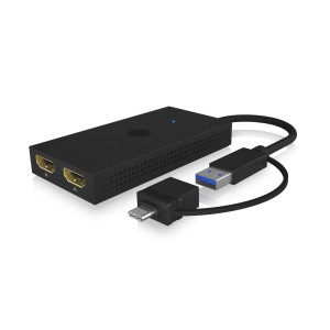 ICY BOX Splitter - Mobiler USB zu Dual HDM