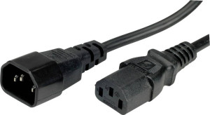 Value 19.99.1510 Strom Verbindungskabel Schwarz 1.00m