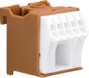 Hager KN06P Klemmblock Braun, Wei 6polig 63A 230V