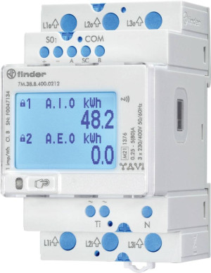 Finder 7M.38.8.400.0212 Zweirichtungs-Hutschienenzhler digital 80A