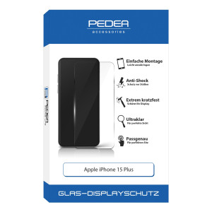 PEDEA Display-Schutzglas fr Apple iPhone 15 Plus