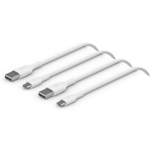 Belkin USB-C/USB-A PVC Kabel, 1m, wei, Doppelpack