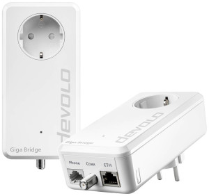 Devolo Giga Bridge Phoneline Netzwerkadapter 8949 EU IP-Bridge,