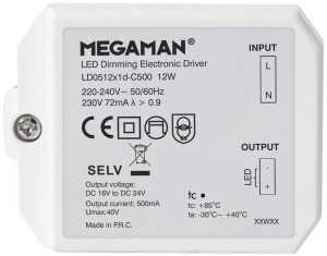 Megaman Rico LED-Treiber 12W 500mA 16 - 24V dimmbar 1St.