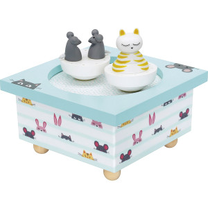 Trousselier Spieluhr mit tanzenden Katze und Maus