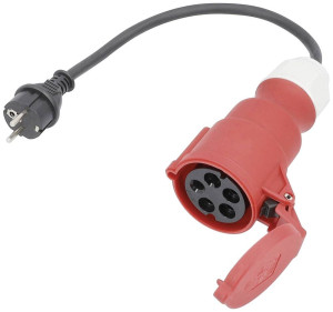 AS Schwabe 61371 Strom Adapterkabel 16A Schwarz 0.3m H07RN-F 3G 2,5mm