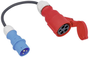 AS Schwabe 61374 Strom Adapterkabel 16A Schwarz 0.3m H07RN-F 3X 2,5mm