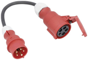 AS Schwabe 61376 Strom Adapterkabel 16A Schwarz 0.3m H07RN-F 5G 2,5mm