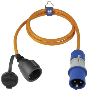 AS Schwabe 62435 Strom Adapterkabel 16A Orange 1.5m H07BQ-F 3G 2,5m