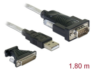 Delock Adapter USB 2.0 > 1 x Seriell DB9 + Adapter DB25