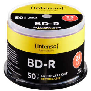Intenso 5001115 Blu-ray BD-R SL Rohling 25GB 50 St. Spindel