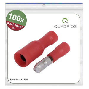 Quadrios 23C490 Rundstecker 0.5m 1.5m Rot 100St.