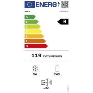 Bosch KGE398IBP Energieeffizienz B Khl-Gefrierk
