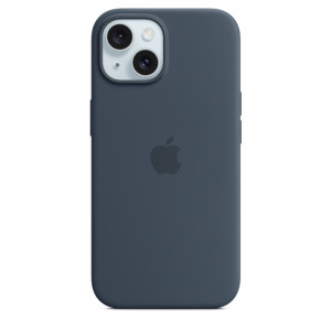 Apple Silikon Case iPhone 15 mit MagSafe (sturmblau)