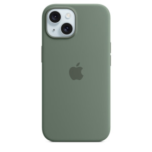 Apple Silikon Case iPhone 15 mit MagSafe (zypresse)