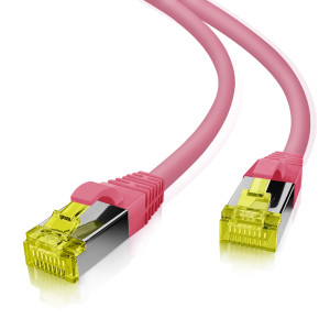 Patchkabel S/FTP Cat 6a magenta 15,0m