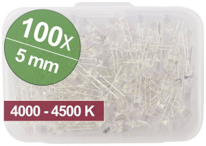 Quadrios LED-Sortiment Naturwei 5mm 20mA 3.0V