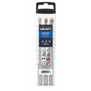 Alpen-Maykestag Alpen SDS+ F4 Box 3 tlg. 5-6-8x1 60