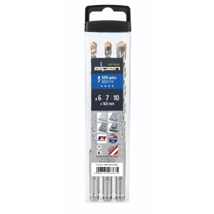 Alpen-Maykestag Alpen SDS+ F4 Box 3 tlg. 6-7-10x 160