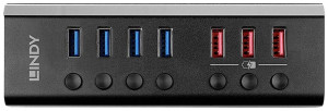 LINDY 43371 8 Port USB 3.2 Gen 1-Hub (USB 3.0) Schwarz