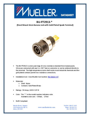 Mueller Electric BU-P72913-2 Bananenbuchse Rot 10St.
