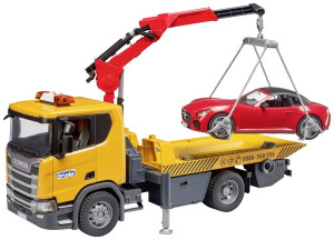 Bruder Scania Super 560R Abschlepp-LKW mit Roadster Fertigmodell