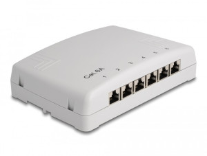 Delock Mini Desktop Patchpanel 6 Port Cat.6A grau