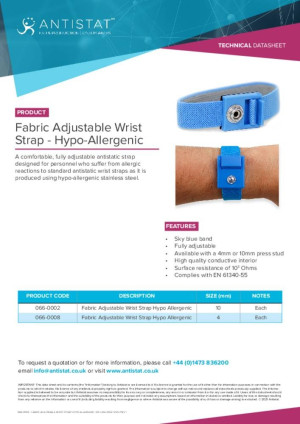 Antistat 066-0008 ESD-Handgelenkband Blau