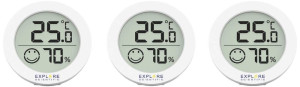 Explore Scientific Thermo-/Hygrometer Wei (3er Set)
