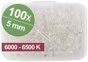 Quadrios LED-Sortiment Kaltwei 5mm 20mA 3.0V