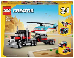 31146 LEG CREATOR Tieflader mit Hubschrauber