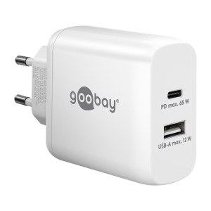 Goobay USB-C PD Dual-Schnellladegert (65 W) wei