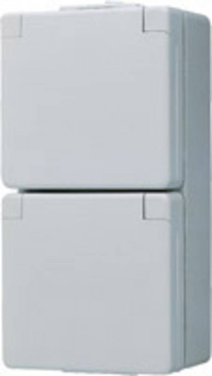 Jung 2fach Aufputzgehuse Steckdose Grau 622WW