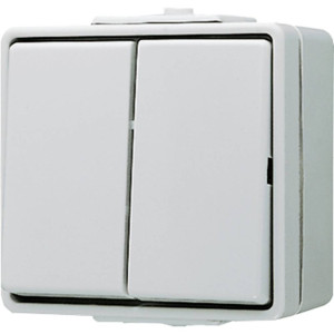Jung Komplett Doppel-Schalter WG 600 Grau 605W