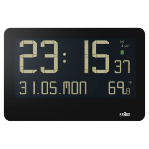 Braun BC 14 schwarz Funk Wanduhr digital